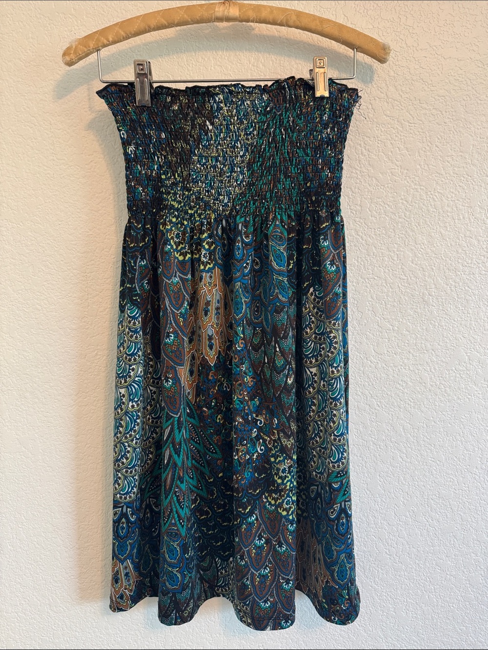 HYPNOTIK DRESS BOHO STRAPLESS TUBE TOP ELASTIC PAISLEY SUMMER VACATION BREEZY